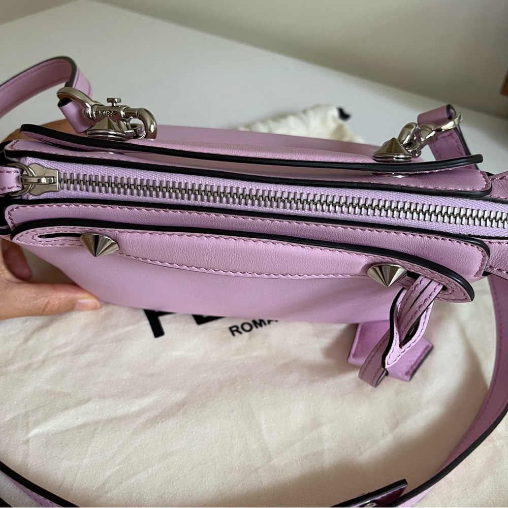 NEW Fendi Vitello Dolce Crystal Croc Tail Mini By The Way Boston Bag Pink - Picture 8 of 17